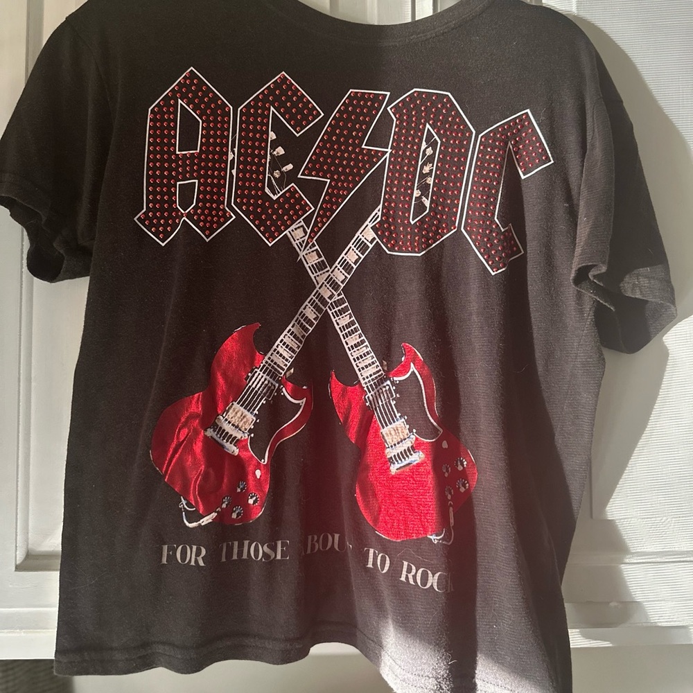 AC/DC Graphic T-Shirt with Red Guitars